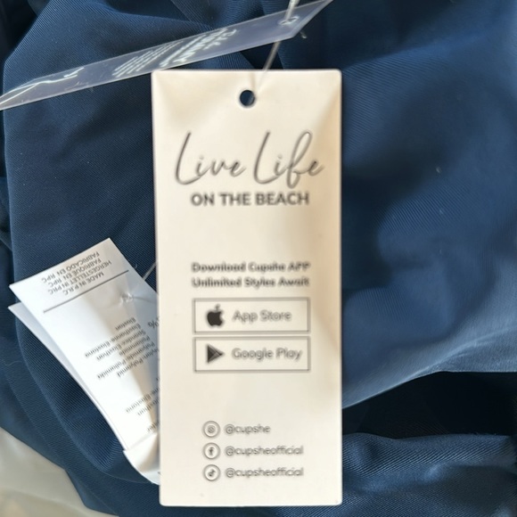 NWT Cupshe Asymmetrical Neck Tummy Control One Piece Swimsuit - Picture 5 of 5